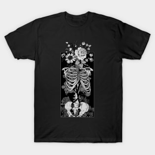 Gothic Flower and Bones T-Shirt